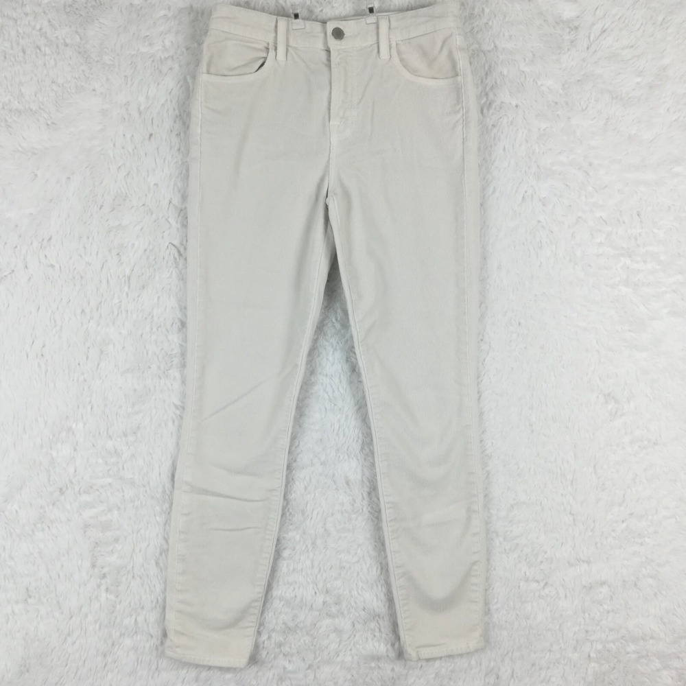 J Brand Pants Womens Skinny Alana Corduroy Moonbeam Off White Mid Rise 25
